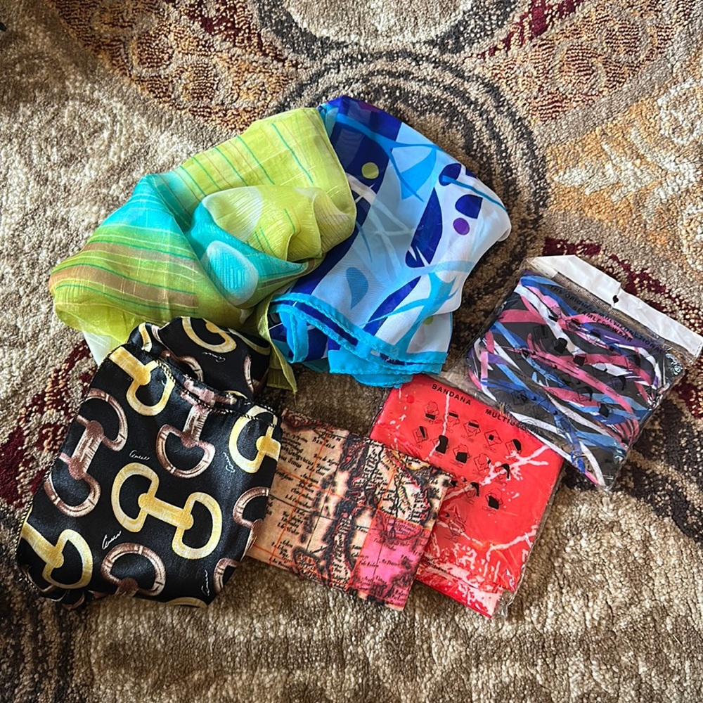 Bundle of assorted bandanas and scarves